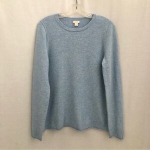 J. Crew Blue Pullover Crew Cashmere Sweater Size 8-10
